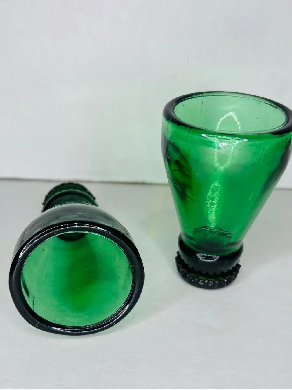 Green Bottle Top Shot Glasses - Set of 2
